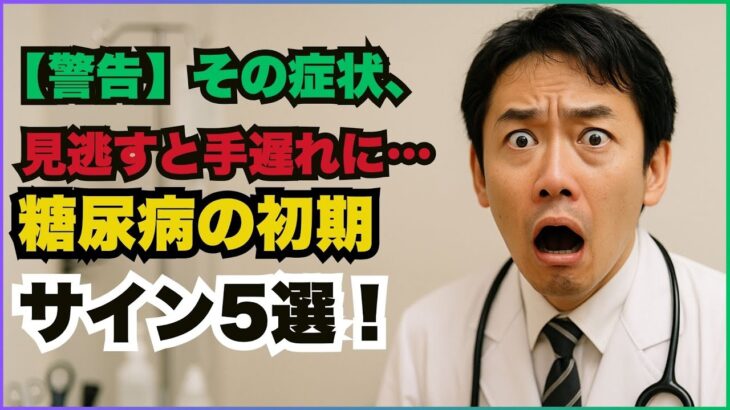 【警告】その症状、見逃すと手遅れに…糖尿病の初期サイン5選！#糖尿病 #初期症状 #予防医療 #血糖値 #境界型糖尿病 #健康診断 #食後高血糖 #医師解説 #内科医 #健康寿命