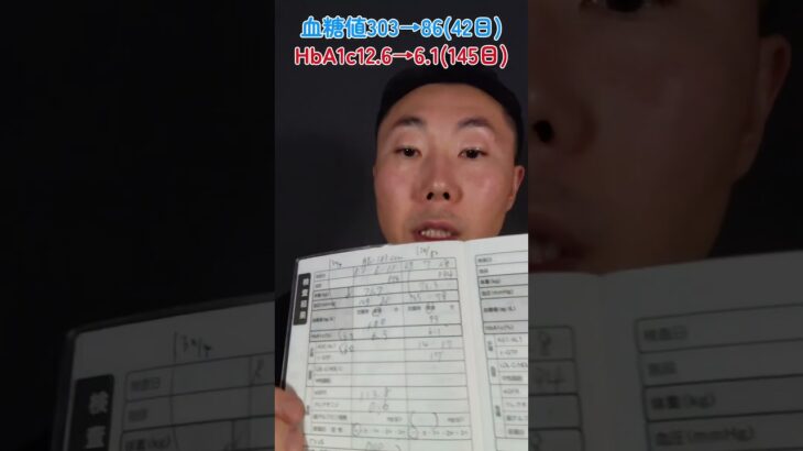 糖尿病連携手帳、6回目の受診結果発表！血糖値303→86（42日）｜HbA1c12.6→6.1（145日）#糖尿病 #血糖値 #HbA1c #糖尿病連携手帳 #ゆるっと血糖コントロール #２型糖尿病