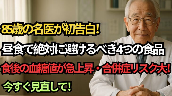 昼食革命｜82歳医師が語る血糖値対策と糖尿病予防の極意｜シニア健康の知恵｜老後の物語｜人生ストーリー｜老後の知恵