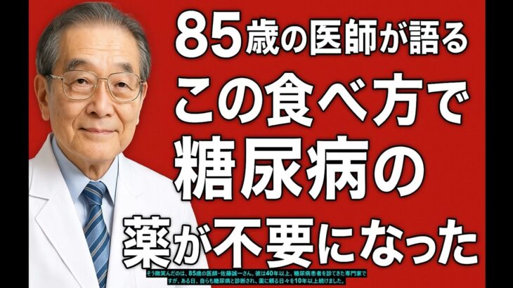 「85歳の医師が語る：この食べ方で糖尿病の薬が不要になった」