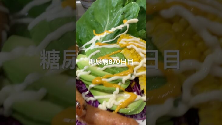 しゃれこいたサラダ🥗食べた糖尿病870日目食事記録  #糖尿病  #糖尿病の品格  #糖質制限 #4毒抜き #血糖値 #hba1c