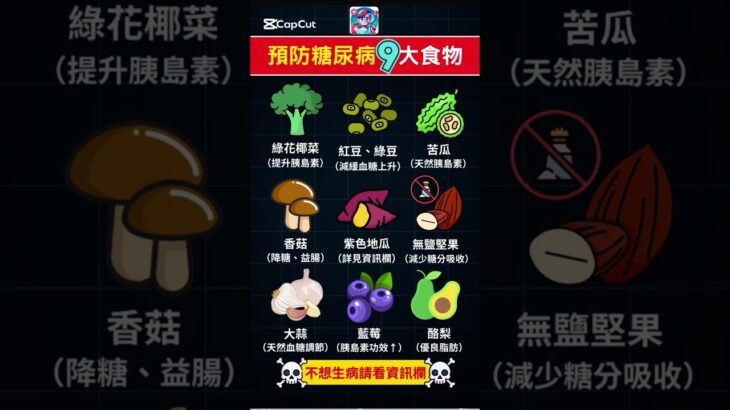 預防糖尿病的9大食物，你都吃對了嗎？｜一日健康食物
