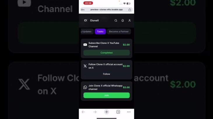 Clonex NFT || Claim free 25$