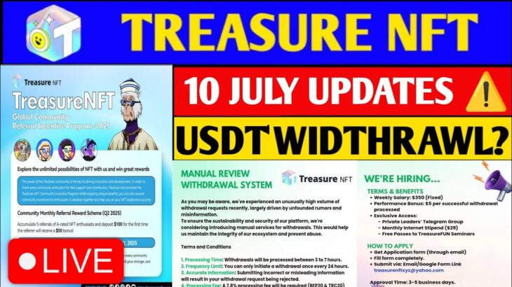 Good News😱 Treasure NFT New Update Today | Treasure FUN New Update Today |Scam, Problem Withdrawal.