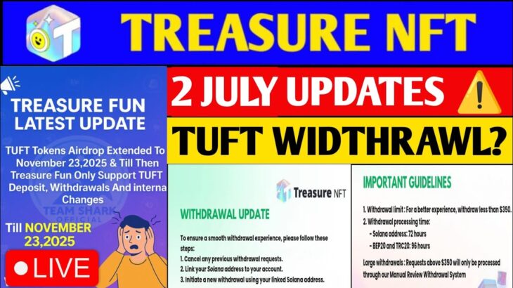 Good News😱 Treasure NFT New Update Today | Treasure FUN New Update Today |Scam, Problem Withdrawal.