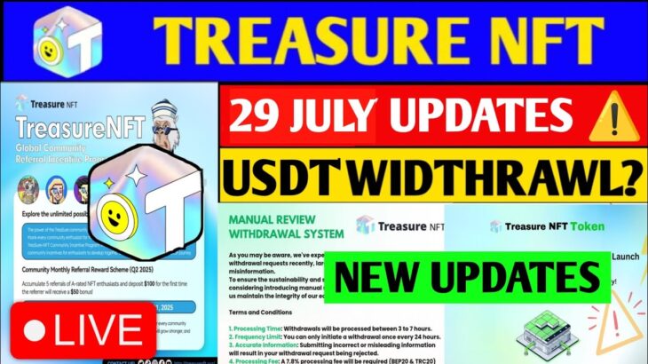 Good News😱 Treasure NFT New Update | Treasure FUN New Update Today | Treasure Nft Withdrawal Update