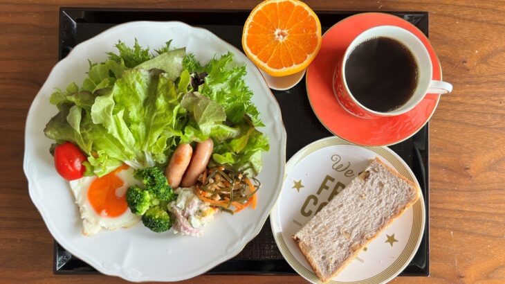 【糖尿病の食事】ウィンナー&卵焼きのサラダ、オレンジを添えて。糖尿病、お弁当は買わずに作る 糖尿病患者が血糖値改善の食事・レシピ・献立・作り方を紹介。HbA1cの数値を良くしたい。