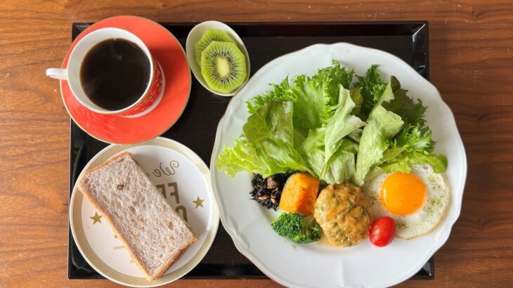 【糖尿病の食事】つくねハンバーグ&かぼちゃのサラダ。バーゲンセールがにひかれる！行かないのが一番？糖尿病患者が血糖値改善の食事・レシピ・献立・作り方を紹介。HbA1cの数値を良くしたい。