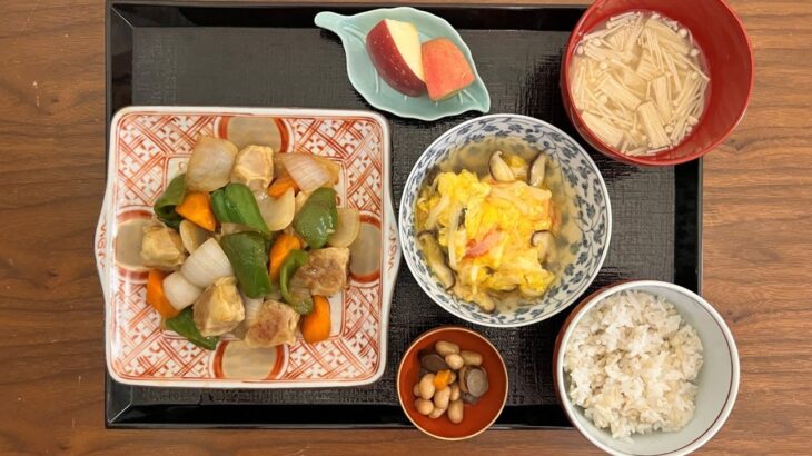 【糖尿病の食事】酢豚風シュウマイ&かに玉。糖尿病腎症の検査結果は 糖尿病患者が血糖値改善の食事・レシピ・献立・作り方を紹介。HbA1cの数値を良くしたい。