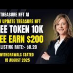 New Update Treasure NFT Today 2025 | Withdrawal Started Now| Free Token Earn TNFT Token 10000