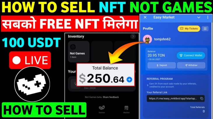 Not Games NFT Sell | How to sell NFT Not Games | Not Games Full Details | Not Games NFT Withdrawal