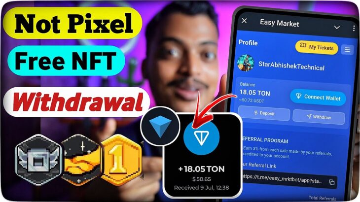 Not Pixel Free NFT Claim || Not Games Free NFT Withdrawal Process || Easy Market NFT Sale