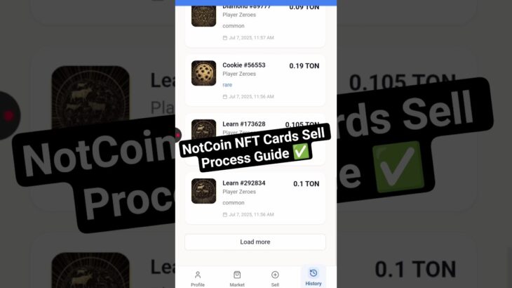 NotCoin NFT Cards Sell Process Guide ✅ || NotCoin NFT Cards Sell Kaise Kare Guide #notcoincard