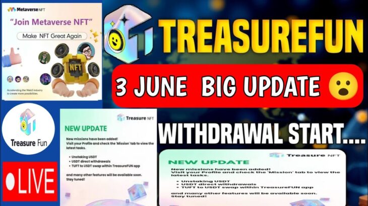 Treasure NFT Fun New Update Today| Treasure NFT Withdrawal New Update!