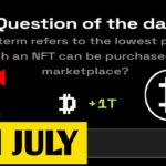What term refers to the lowest price at which an NFT can be purchased in a marketplace?