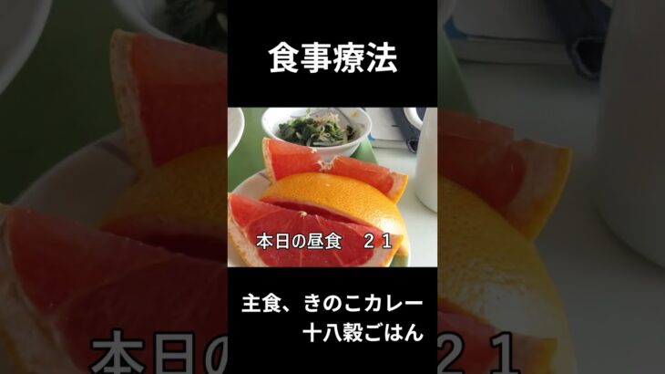 糖尿病の病院食、主食、きのこカレー（十八穀ごはん）昼食編
