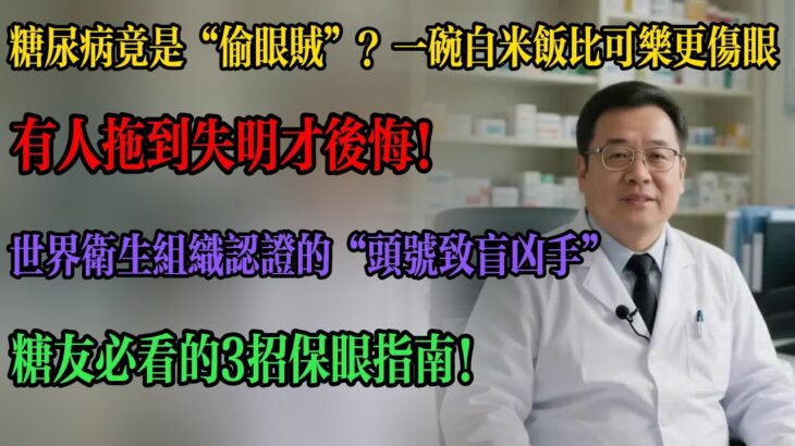 糖尿病竟是“偷眼賊”？一碗白米飯比可樂更傷眼，有人拖到失明才後悔！#糖尿病視網膜病變 #血糖高致盲 #眼底出血 #糖尿病眼病早期信號 #飛蚊症與糖尿病 #糖友護眼指南 #糖尿病失明預防