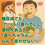 糖尿病でも食べていい食品がいっぱいある。それらを組み合わせて美味しいものをいっぱい作ってね。