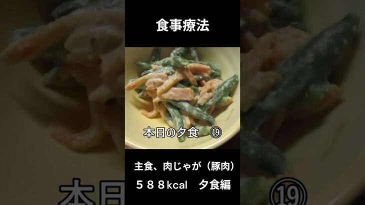 糖尿病の病院食、主食、肉じゃが（豚肉）夕食編
