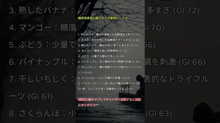 糖尿病患者が避けるべき果物トップ10#糖尿病 #果物 #健康食