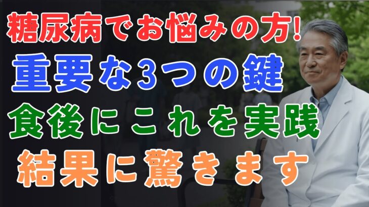 糖尿病でお悩みの方へ：この3つの健康の鍵を必ず覚えてください ! 食後のこの習慣を実践すれば、きっと長生きできます  [医師たちの健康録] [高齢者の健康]