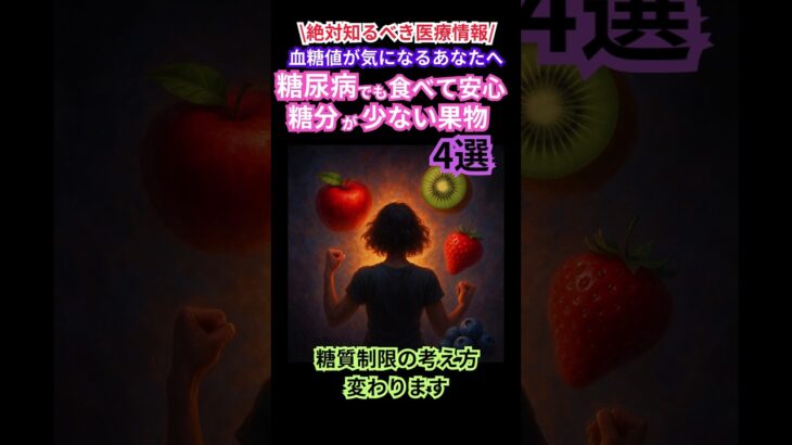 🍎 糖尿病でも安心！低糖質フルーツ4選🍀 糖質制限の考え方が変わります🍀！#糖尿病 #低糖質フルーツ #糖質制限 #糖尿病食 #糖尿病予防 #ブルーベリー #いちご #抗酸化作用