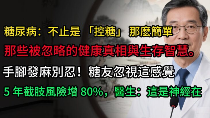 糖尿病：不止是 「控糖」 那麽簡單 —— 那些被忽略的健康真相與生存智慧。手腳發麻別忍！糖友忽視這感覺，5 年截肢風險增 80%，醫生：這是神經在 「求救」#健康知識 #糖尿病飲食