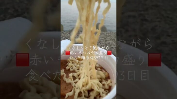 🟥赤いきつねは国後島見ながら食うに限る糖尿病893日目食事記録 #shorts  #糖尿病の品格 #糖尿病 #心筋梗塞 #血糖値 #hba1c #赤いきつね #うどん #カップ麺