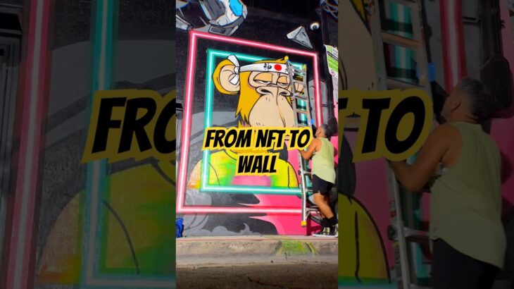 From NFT to wall: Bored Ape mural in progress#boredape #nft #muralart #streetart #wynwood #graffiti