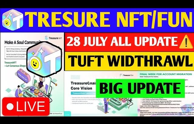 Good News🥰 Treasure NFT New Update Today | Treasure FUN New Update Today |Scam, Problem Withdrawal.