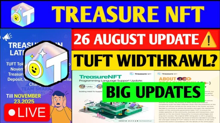 Good News🤑 Treasure NFT New Update | Treasure FUN New Update Today | Treasure Nft Withdrawal Update