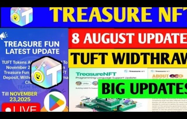Good News🤑 Treasure NFT New Update | Treasure FUN New Update Today | Treasure Nft Withdrawal Updates