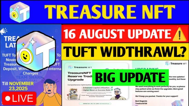 Good News😱 Treasure NFT New Update | Treasure FUN New Update Today | Treasure Nft Withdrawal Updates