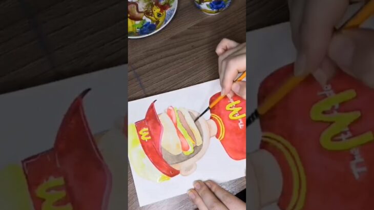 NFT #artist #watercolor #nft #macdonald #illustration #food #red #акварель #художник #макдак #творю