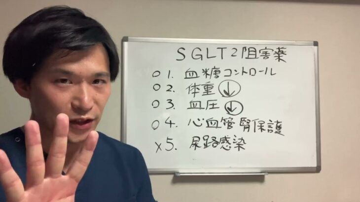 糖尿病治療薬・心不全治療薬のSGLT2阻害薬について、内科医・循環器専門医が詳しく説明します。ファンタスティック4についても説明します。