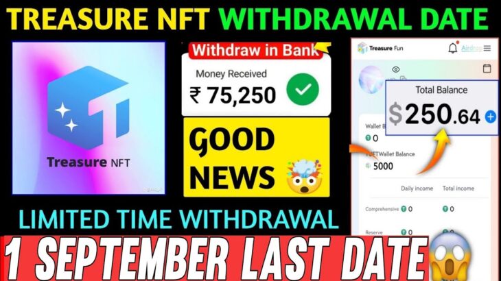 Treasure Chain Launched? 🎉 | Treasure New Update Today | Treasure NFT Withdrawal | TUFT Price