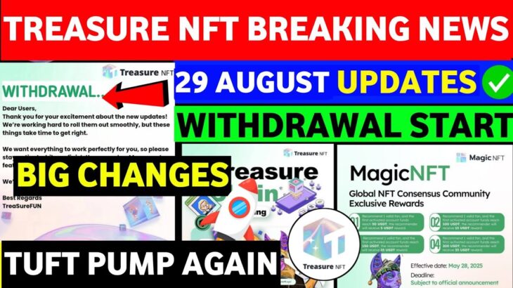 Treasure Fun Breaking News 🔥| Treasure New Update Today | Treasure NFT Withdrawal | TUFT Price