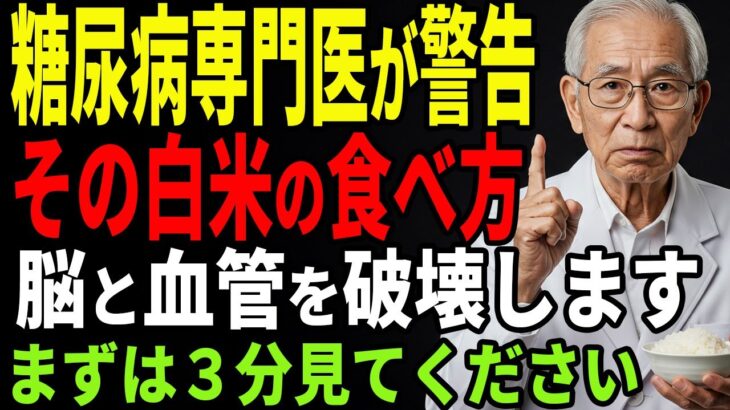 【糖尿病専門医が警告】その白米の食べ方、脳梗塞・心筋梗塞のリスクを倍増させ、認知症を招きます。食後の眠気は、破滅への危険信号です。