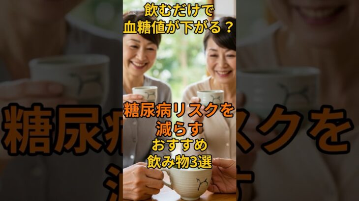 飲むだけで血糖値が下がる？糖尿病リスクを減らすおすすめ飲み物３選！#健康 #食事 #若返り　#老化 #認知症予防