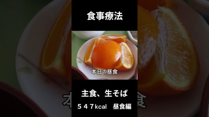 糖尿病の病院食、主食、「生そば」昼食用