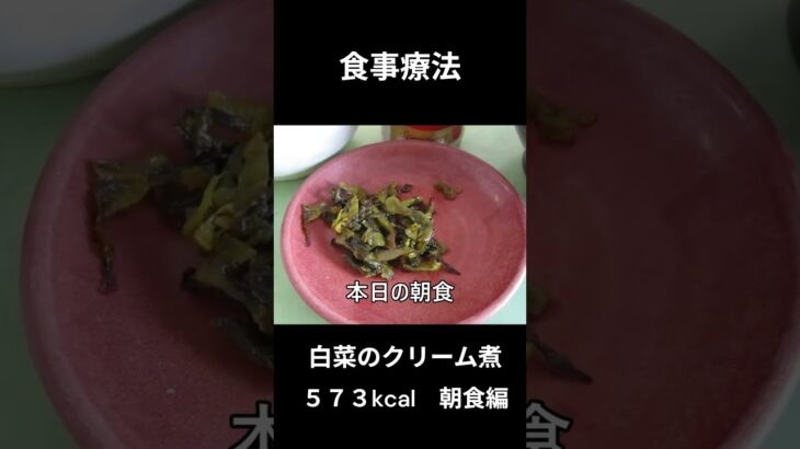 糖尿病の病院食、主食（白菜のクリーム煮）朝食編