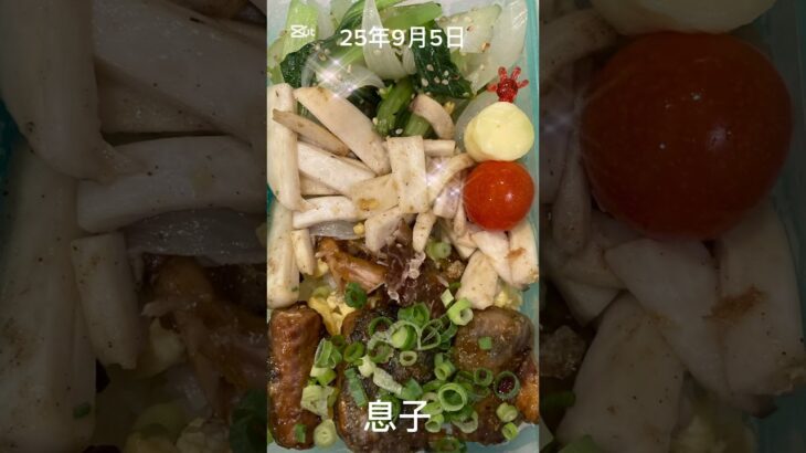 #25/9/5/4:30#糖尿病弁当#パパ#息子サバの味噌煮缶片栗粉をつけ焼いて味つけてます。☔️🌀☁️#shorts