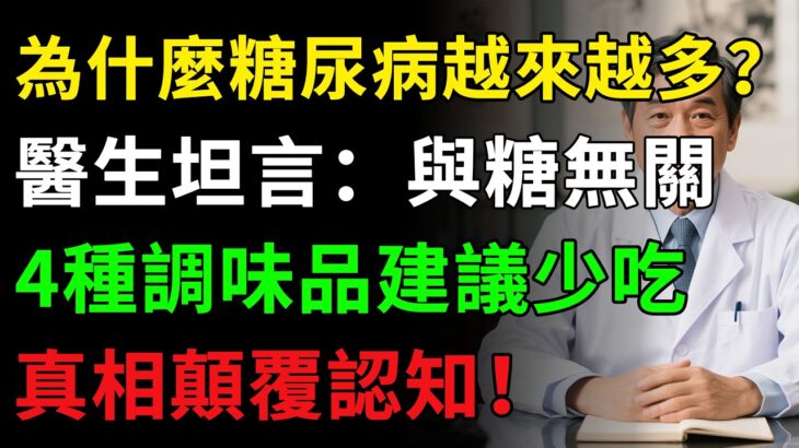 為什麼糖尿病越來越多？醫生坦言：與糖無關，4種調味品建議少吃！揭秘養生真相健康知識老年健康#健康知识 #健康飲食 #養老生活 #老年健康 #樂齡健康