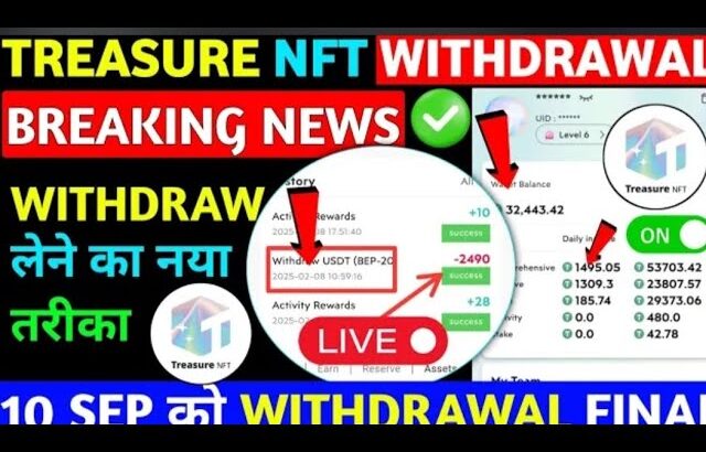 BREAKING NEWS🥳 Treasure NFT New Update| Treasure FUN New Update Today|Treasure Nft Withdrawal Update