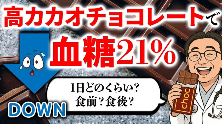 【糖尿病】高カカオチョコで血糖対策！？医師がタイミングと適量を解説【糖尿病予防/GLP-1/食物繊維】