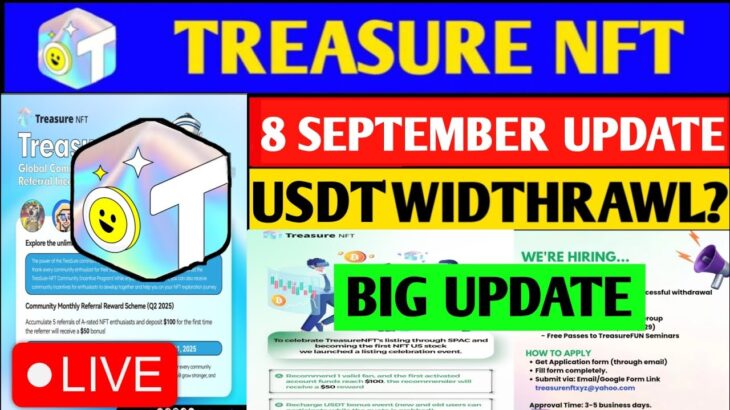 Good News🥰 Treasure NFT New Update Today | Treasure FUN New Update Today |Scam, Problem Withdrawal.