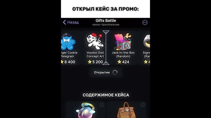 промо: LORDGIFTS | играю в Giftsbattle #GiftsBattle #кейсы #case #подаркитг #рек #telegram #nft