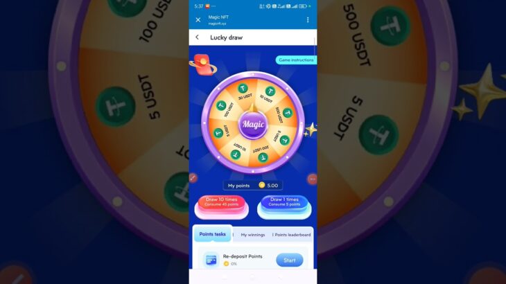 Magic NFT 🪄 Lucky Wheel 🛞 Spin Profit With Just 5 Points Redeem Only Today #magicnft #nft #magic