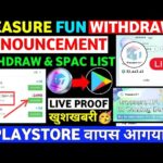 Treasure Fun Withdrawals Restart😊| Treasure FUN New Update Today| Treasure Nft Withdrawal Update