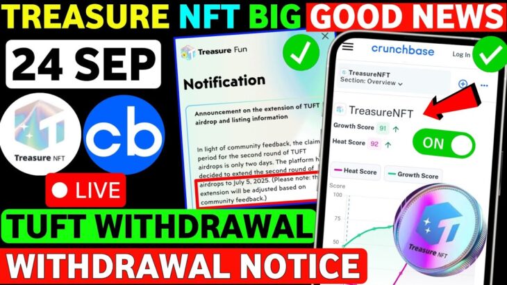 Treasure Fun on CrunchBase🔥| Treasure New Update Today | Treasure NFT Withdrawal | TUFT Price